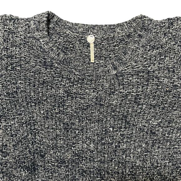 Margaret O'Leary Marled Knit Sweater Contrast Panels Navy Blue White - Size XS - Picture 3 of 7